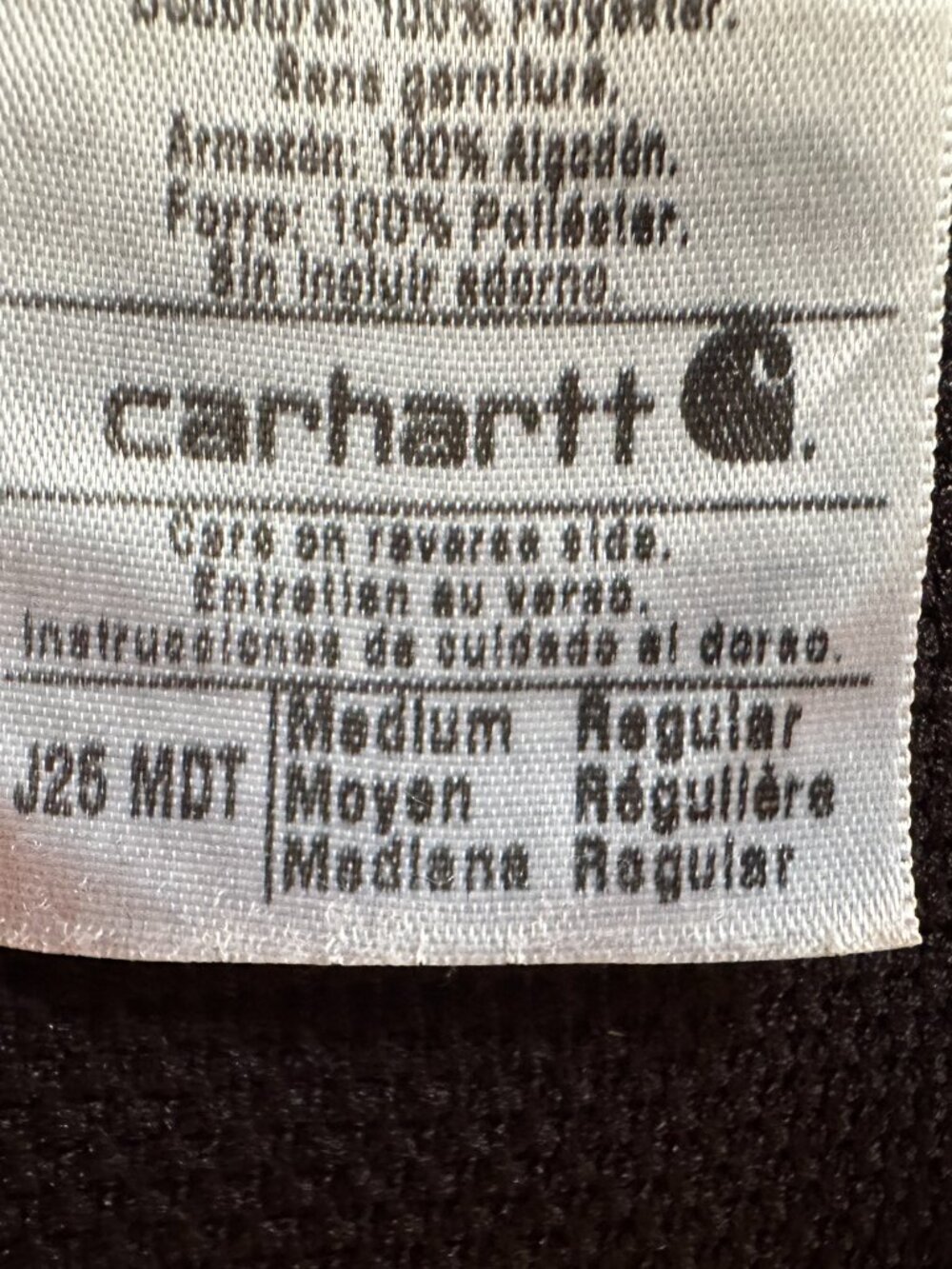 Carhartt Navy Blue Full Zip Hooded Work Coat J25 MDT Size: M Excellent Condition - Picture 9 of 16